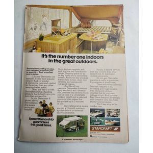 1974 Starcraft Pop Up Camper Print Ad Camping Boat Trail Stars Swinger